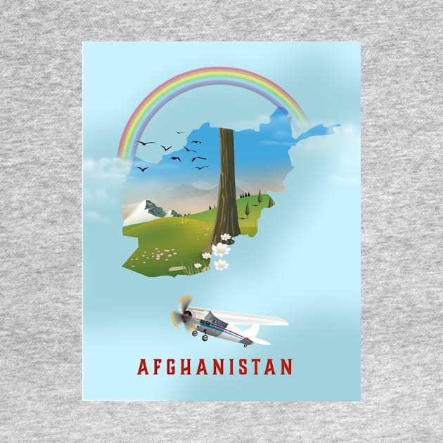 Afghanistan map travel poster by nickemporium1